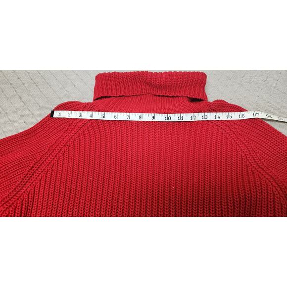 Eddie Bauer VTG Red Ribbed Knit Turtleneck Long SleeveSweater 100% Cotton W  XS - Picture 3 of 10